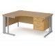 Maestro Cantilever Ergonomic Corner Desk with Fixed Pedestal